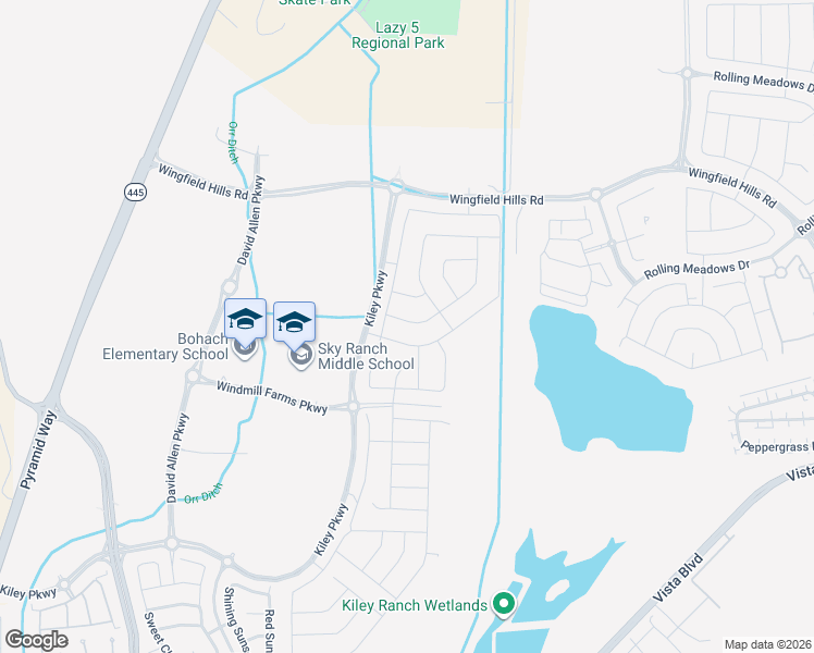 map of restaurants, bars, coffee shops, grocery stores, and more near 1324 Granary Park Ave in Sparks