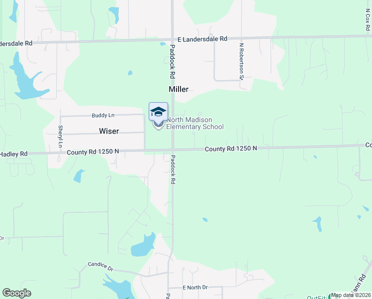 map of restaurants, bars, coffee shops, grocery stores, and more near East Hadley Road in Morgan County