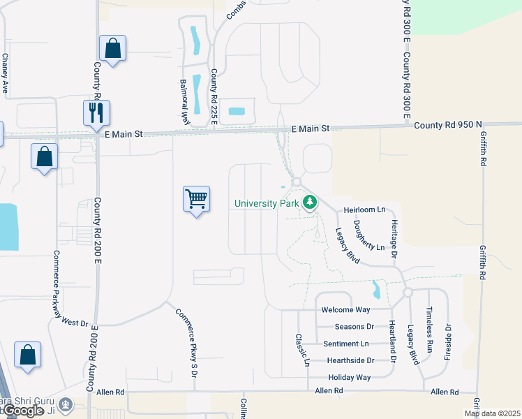 map of restaurants, bars, coffee shops, grocery stores, and more near 271 Dietz Drive in Greenwood