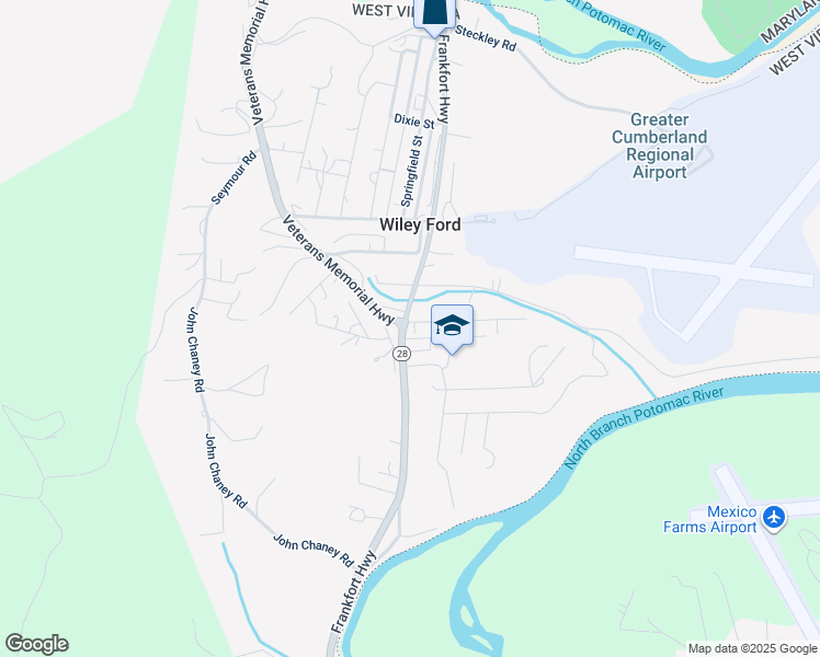 map of restaurants, bars, coffee shops, grocery stores, and more near 21 Highland Avenue in Wiley Ford