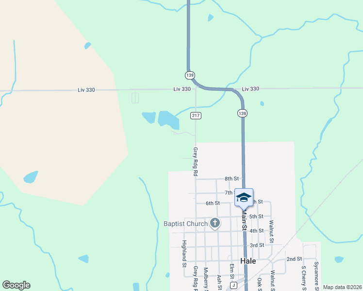 map of restaurants, bars, coffee shops, grocery stores, and more near 834 Grey Ridge Road in Hale