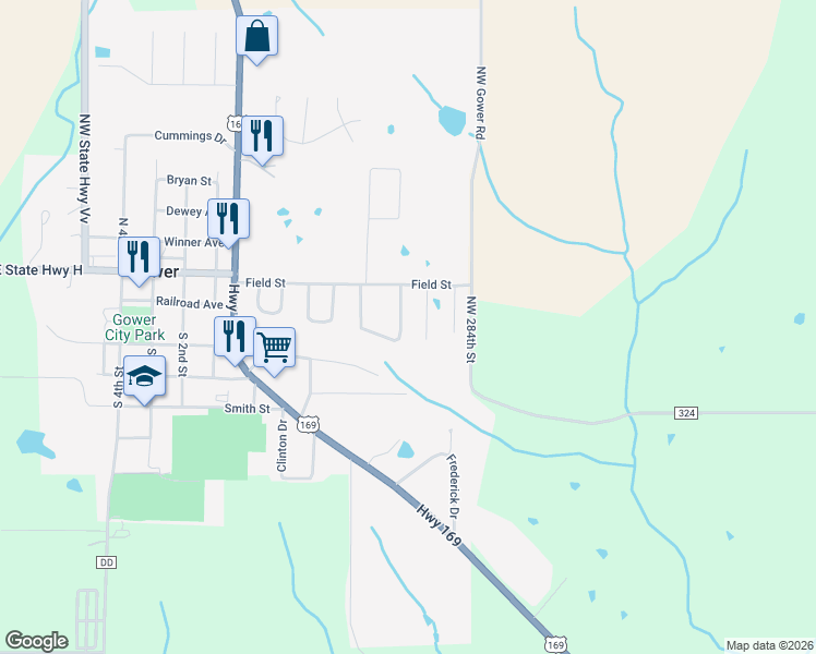 map of restaurants, bars, coffee shops, grocery stores, and more near 328 Matthews Lane in Gower