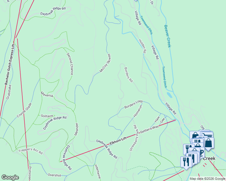 map of restaurants, bars, coffee shops, grocery stores, and more near 364 Borders Road in Avon