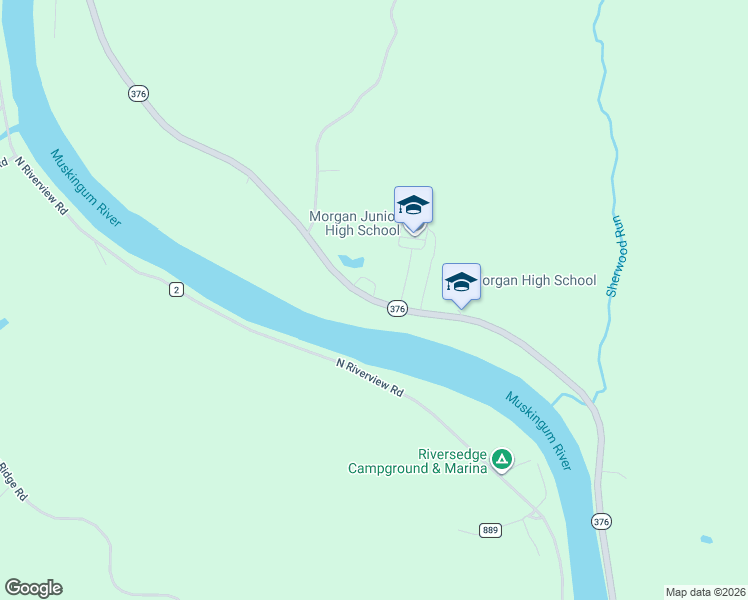 map of restaurants, bars, coffee shops, grocery stores, and more near 900 South Riverside Drive in McConnelsville