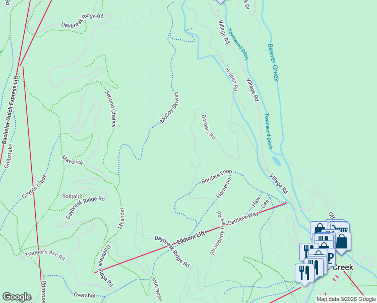 map of restaurants, bars, coffee shops, grocery stores, and more near 364 Borders Road in Avon