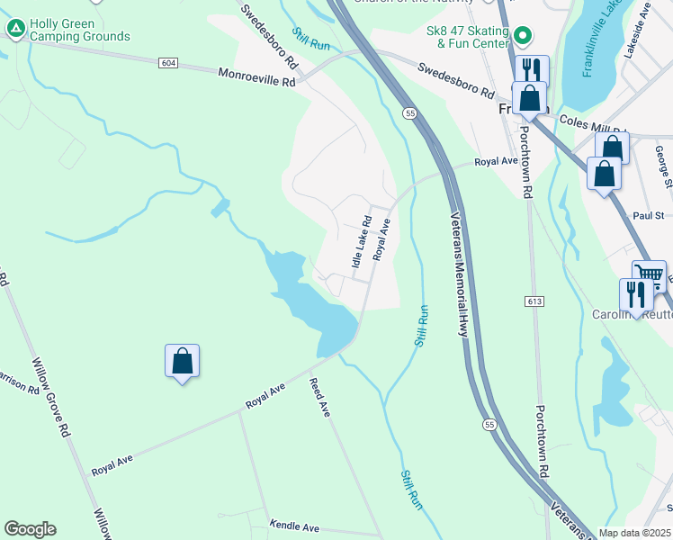 map of restaurants, bars, coffee shops, grocery stores, and more near 48 Pine Street in Franklin