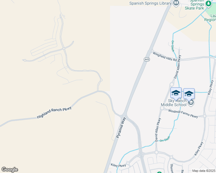 map of restaurants, bars, coffee shops, grocery stores, and more near 500 Highland Ranch Parkway in Reno