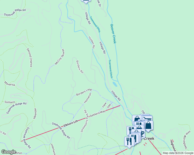 map of restaurants, bars, coffee shops, grocery stores, and more near 75 Borders Road in Avon