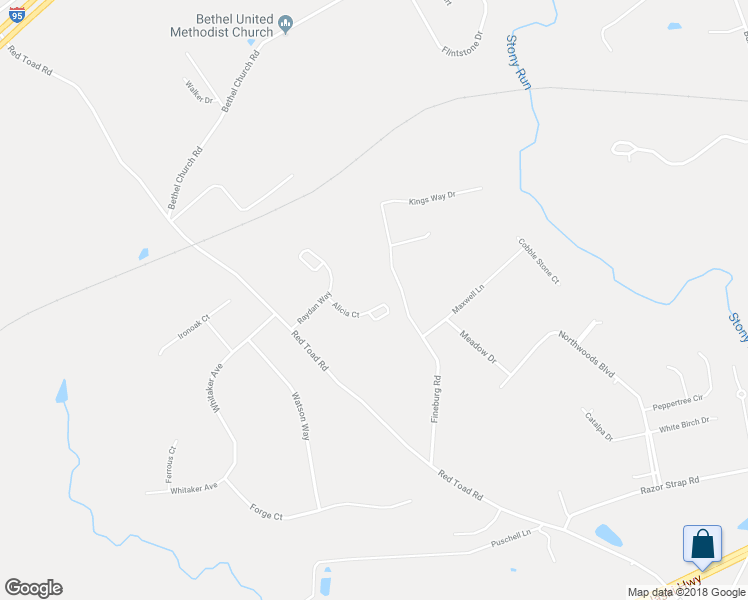 map of restaurants, bars, coffee shops, grocery stores, and more near 32 Alicia Ct in North East