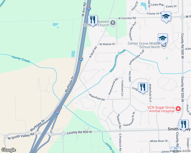 map of restaurants, bars, coffee shops, grocery stores, and more near 215 Haywood Road in Greenwood