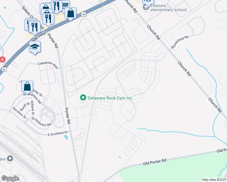 map of restaurants, bars, coffee shops, grocery stores, and more near 701 Observatory Drive in Bear