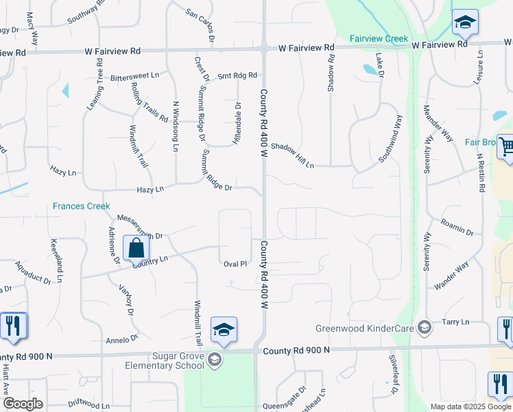 map of restaurants, bars, coffee shops, grocery stores, and more near 251 Entrance Hall View in Greenwood