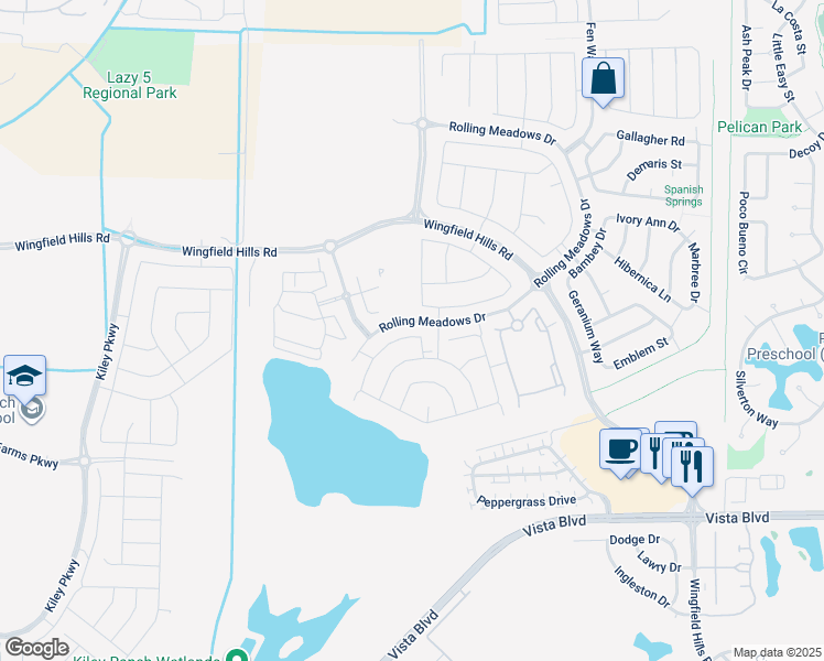 map of restaurants, bars, coffee shops, grocery stores, and more near 1930 Cielo Falls Drive in Sparks