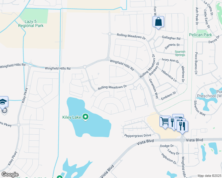 map of restaurants, bars, coffee shops, grocery stores, and more near 6690 Cloud Mountain Drive in Sparks