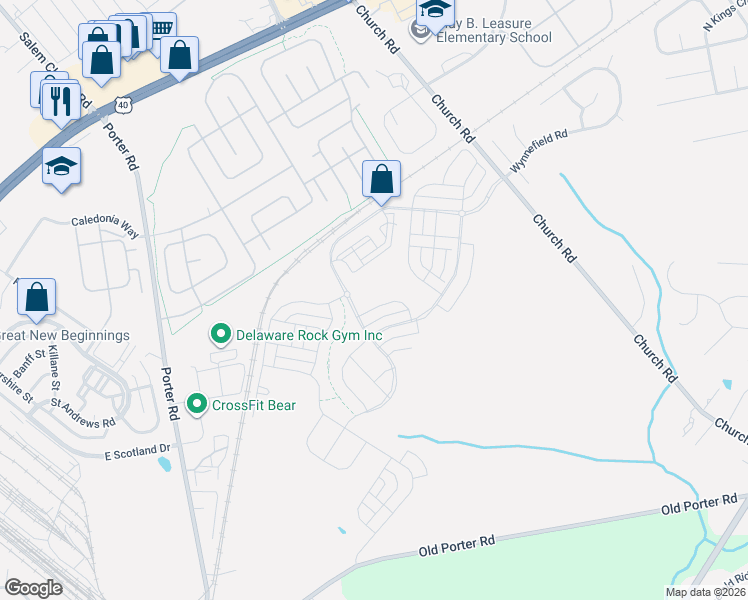 map of restaurants, bars, coffee shops, grocery stores, and more near 340 Sun Boulevard in Bear