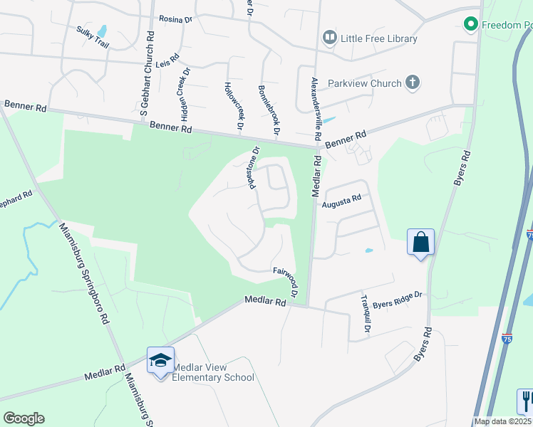 map of restaurants, bars, coffee shops, grocery stores, and more near in Miamisburg