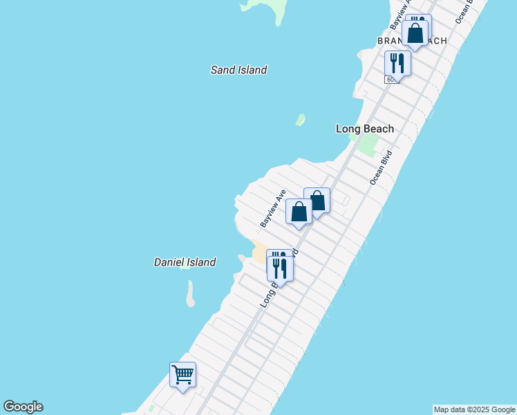 map of restaurants, bars, coffee shops, grocery stores, and more near 103 West Jeanette Avenue in Beach Haven