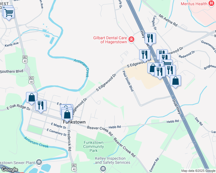 map of restaurants, bars, coffee shops, grocery stores, and more near in Washington County