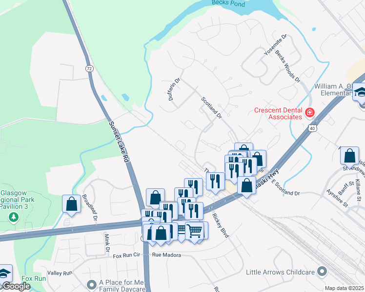 map of restaurants, bars, coffee shops, grocery stores, and more near 620 Lockhaven Court in Newark