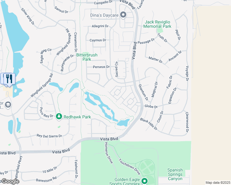 map of restaurants, bars, coffee shops, grocery stores, and more near 6704 North Gaja in Sparks