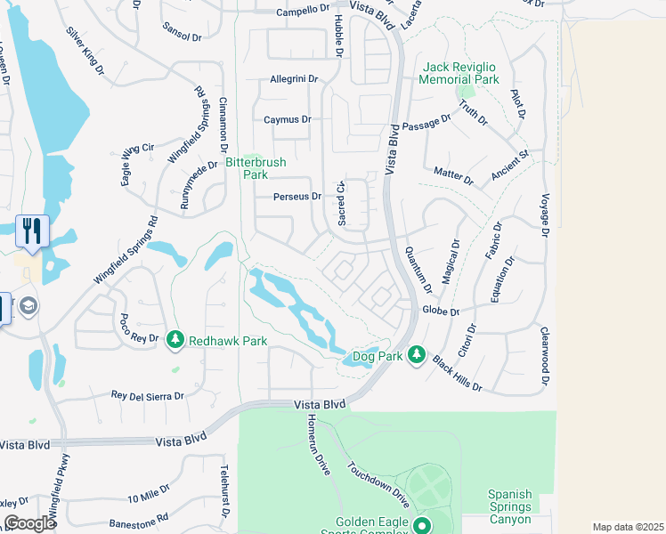 map of restaurants, bars, coffee shops, grocery stores, and more near 6704 North Gaja in Sparks