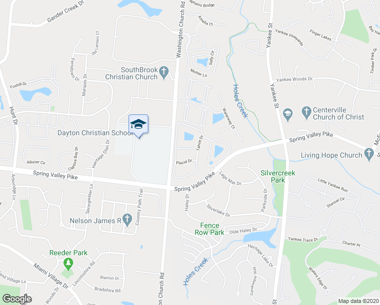 map of restaurants, bars, coffee shops, grocery stores, and more near 1678 Big Bear Drive in Centerville