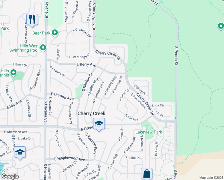 map of restaurants, bars, coffee shops, grocery stores, and more near 5630 South Lansing Way in Englewood