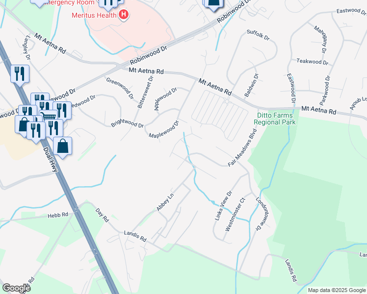 map of restaurants, bars, coffee shops, grocery stores, and more near 1807 Elizabeth Court in Hagerstown