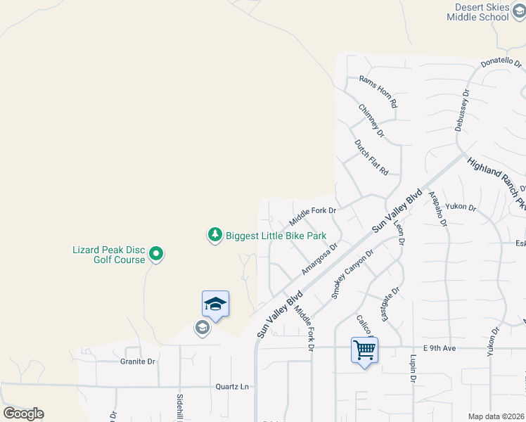 map of restaurants, bars, coffee shops, grocery stores, and more near 210 Danforth Drive in Sun Valley