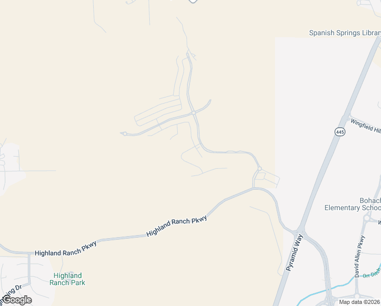 map of restaurants, bars, coffee shops, grocery stores, and more near 555 Highland Ranch Parkway in Sparks