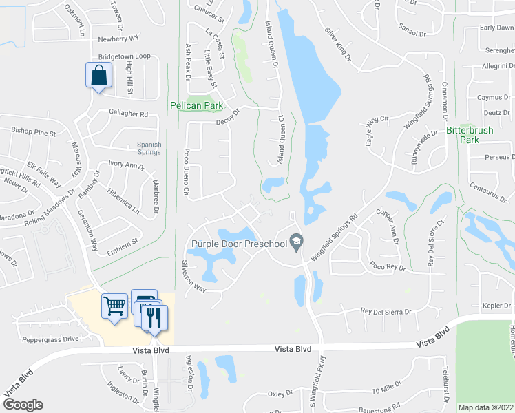 map of restaurants, bars, coffee shops, grocery stores, and more near 6604 Aston Circle in Sparks