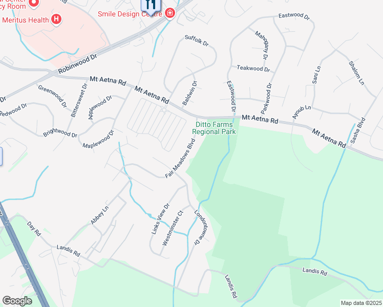 map of restaurants, bars, coffee shops, grocery stores, and more near 600 Fair Meadows Boulevard in Hagerstown