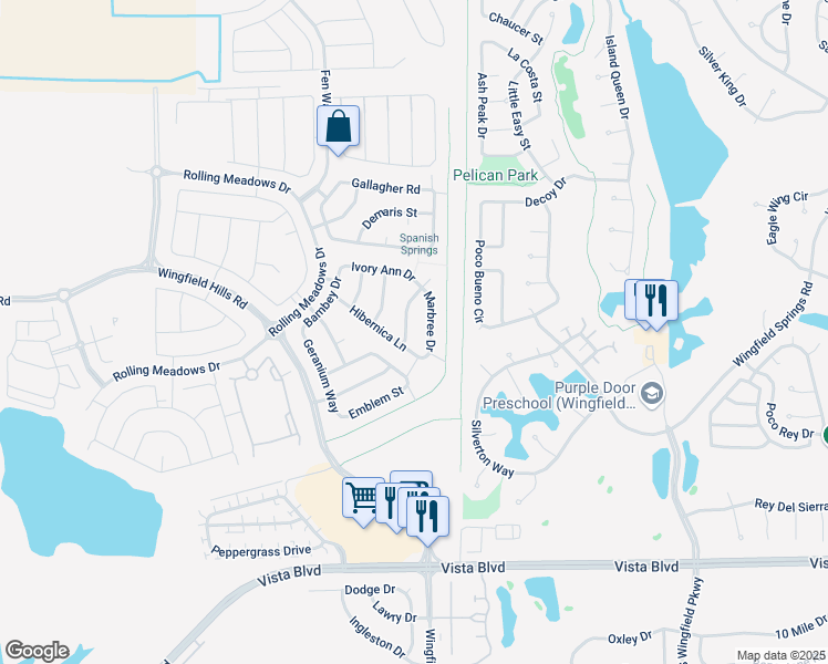 map of restaurants, bars, coffee shops, grocery stores, and more near 6636 Lilac Dawn Drive in Sparks
