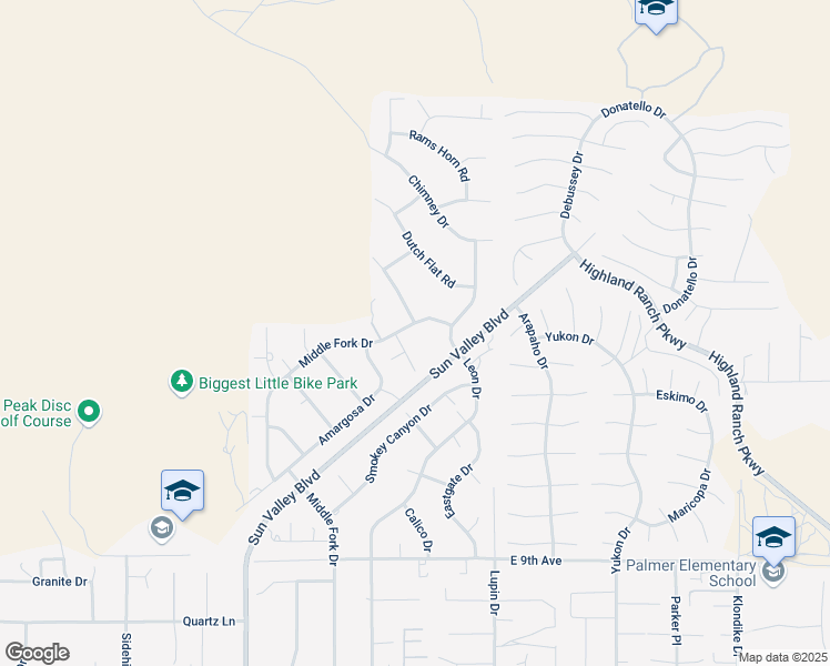 map of restaurants, bars, coffee shops, grocery stores, and more near 6209 Leon Drive in Sun Valley