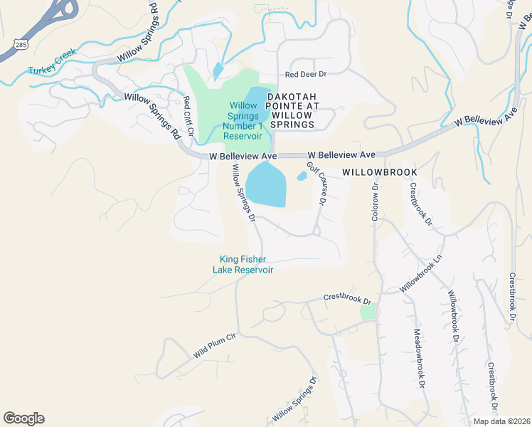 map of restaurants, bars, coffee shops, grocery stores, and more near 5602 Golf Course Drive in Morrison