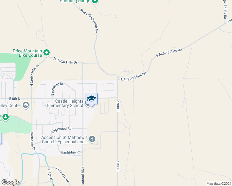 map of restaurants, bars, coffee shops, grocery stores, and more near 824 North 1880 East in Price