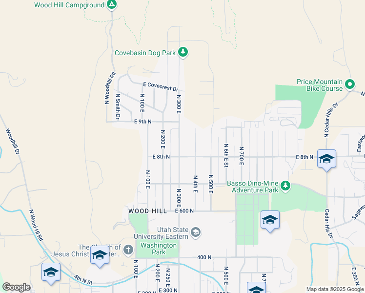 map of restaurants, bars, coffee shops, grocery stores, and more near 836 North 300 East in Price