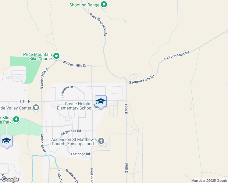 map of restaurants, bars, coffee shops, grocery stores, and more near 1829 East 840 North in Price