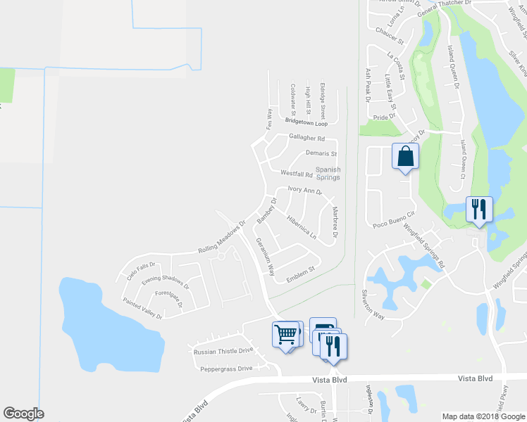 map of restaurants, bars, coffee shops, grocery stores, and more near 6707 Bambey Drive in Sparks