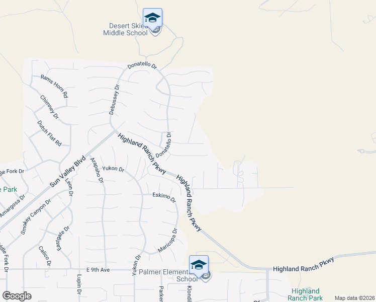 map of restaurants, bars, coffee shops, grocery stores, and more near 7297 Raphael Drive in Sun Valley