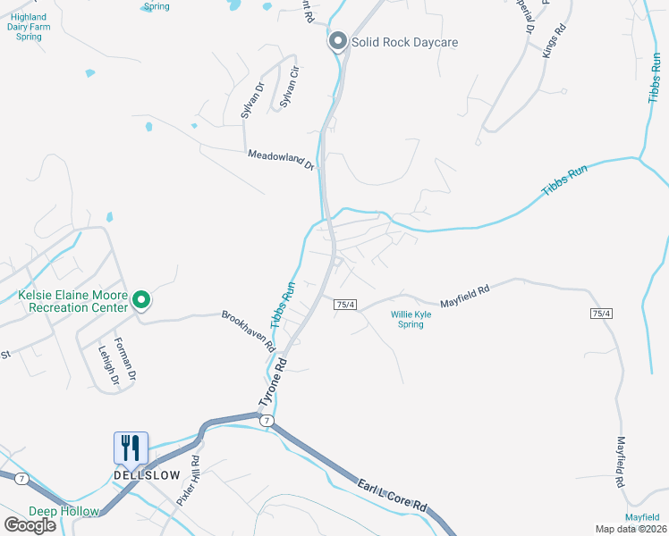 map of restaurants, bars, coffee shops, grocery stores, and more near 16 Pioneer Villas in Morgantown