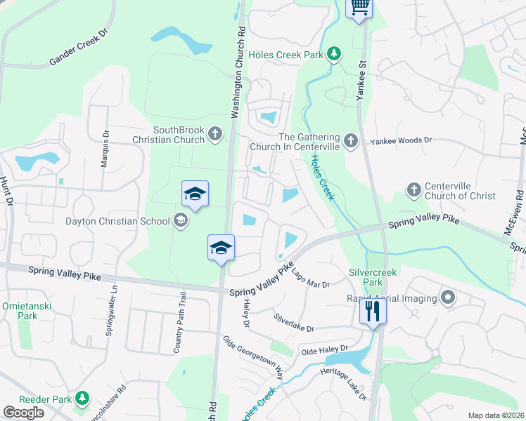map of restaurants, bars, coffee shops, grocery stores, and more near 9468 Tahoe Drive in Dayton