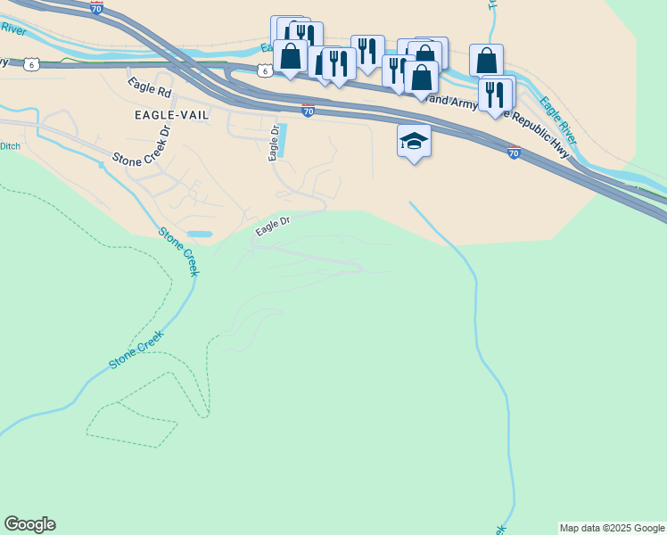 map of restaurants, bars, coffee shops, grocery stores, and more near 882-888 Eagle Drive in Vail