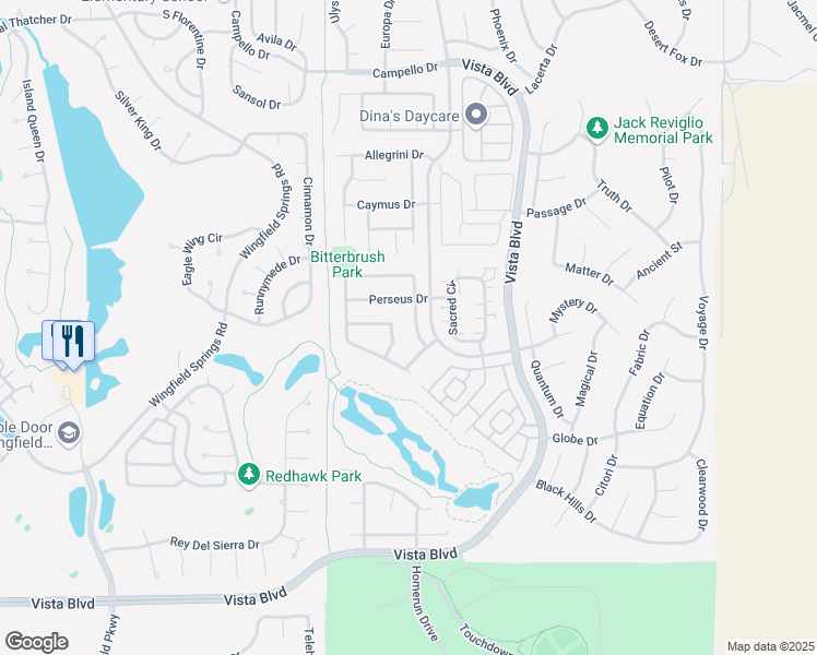 map of restaurants, bars, coffee shops, grocery stores, and more near 6825 Apus Drive in Sparks