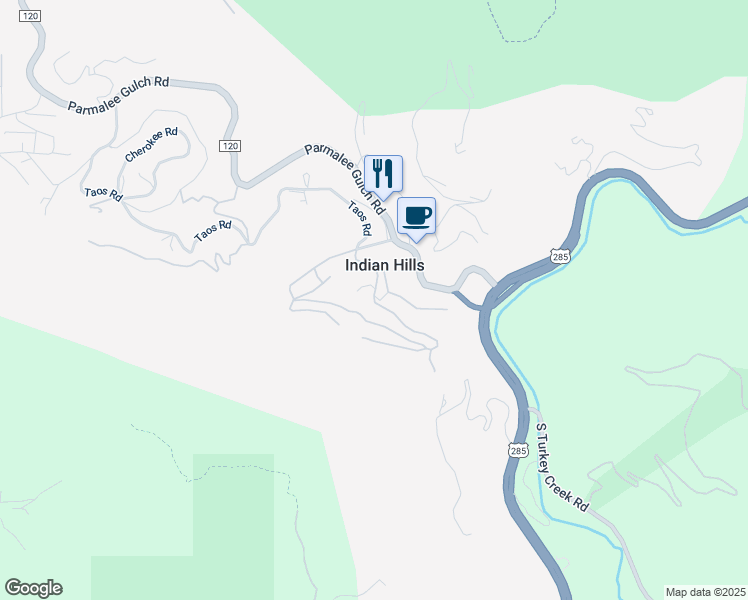 map of restaurants, bars, coffee shops, grocery stores, and more near 5592 Santa Clara Road in Indian Hills