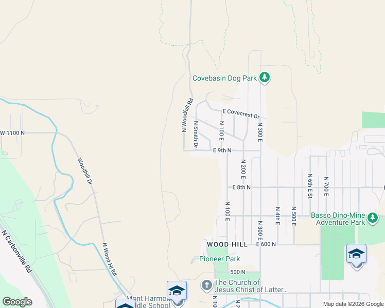 map of restaurants, bars, coffee shops, grocery stores, and more near 28 East 900 North in Price