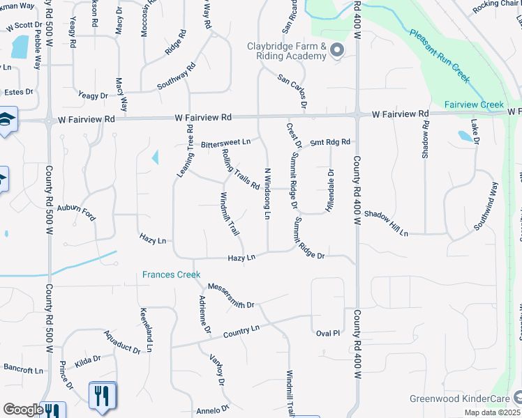 map of restaurants, bars, coffee shops, grocery stores, and more near 147 Lilac Circle in Greenwood