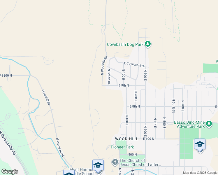 map of restaurants, bars, coffee shops, grocery stores, and more near 28 East 900 North in Price