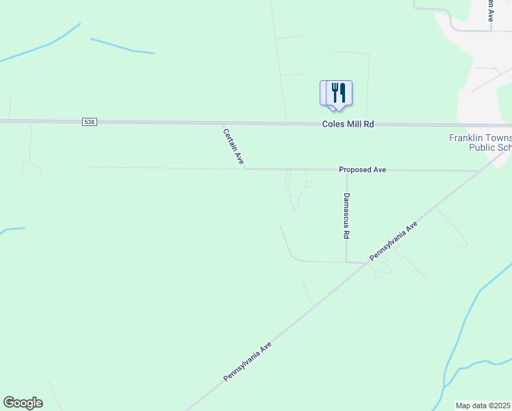 map of restaurants, bars, coffee shops, grocery stores, and more near 630 Proposed Avenue in Franklin