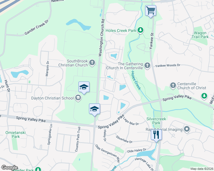 map of restaurants, bars, coffee shops, grocery stores, and more near 2000 Waterstone Boulevard in Miamisburg